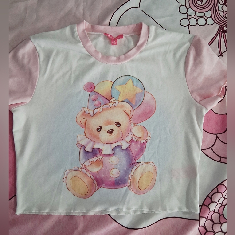 Sugar Thrillz Pink and White Tee - Picture 4 of 4